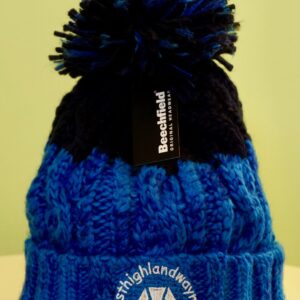 Multi Colour Adult West Highland Way Pom Pom Beanie BLUE/NAVY