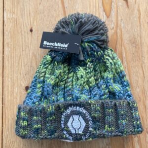 West Highland Way Multi Colour Adult Pom Pom Beanie. Electric Grey
